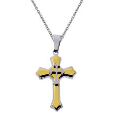 Ατσάλινος ανδρικός σταυρός με αλυσίδα